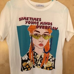 “Sometimes young minds overflow” graphic tee